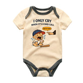 Kiddiepro Funny Baseball Baby Bodysuit for Boys and Girls Soft Cotton Infant One Piece Cute Newborn Sports Outfit Baby Gift