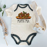 Mama Mia Baby Bodysuit Italian Pasta Newborn Outfit Infant Clothes Boy Girl Short Sleeve Gift