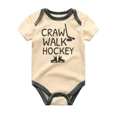 Crawl Walk Hockey Baby Boy Girl Newborn Clothes Custom Infant Bodysuit Sports Outfit
