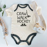 Crawl Walk Hockey Baby Boy Girl Newborn Clothes Custom Infant Bodysuit Sports Outfit
