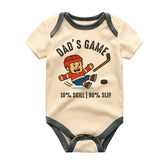 Funny Hockey Dad Baby Bodysuit Newborn Infant Outfit Sports Theme Boy Girl Gift