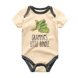 Vegetable Lover Baby Bodysuit Gramma's Little Bundle Unisex Baby Clothing Vegan Veggies Food Pun lover Custom Baby Clothes Cute Garden Spinach Romper Gift