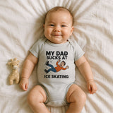 Kiddiepro Funny Dad Ice Skating Hockey Baby Bodysuit