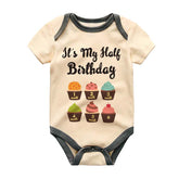 It's my half birthday half birthday 6 month Half Year outfit baby bodysuit cute clothes milestone apparel celebration party funny unisex boy girl adorable newborn personalized gift infant announcement