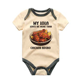 My Lola loves me more than adobo baby bodysuit grandparents love Filipino Cuisine Funny Filipino Delicacy Baby sleeper