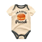 I'm a little paczek baby bodysuit food pun food lover polish donut theme baby clothes