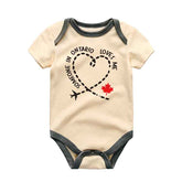 Someone in Ontario loves me Canada Pride Baby Bodysuit Canadian Baby Gift First Canada Day Bodysuit