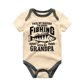 Fishing with grandpa Baby Bodysuit Fishing Buddy Grandfather Gift Funny Grandpa Baby clothes