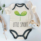 Kiddiepro Little Sprout Funny Vegan Custom Baby Clothes Adorable Playful Unisex Infant clothing Veggies Vegetable Lover Personalized Bodysuit Food Pun Outfit Pregnancy announcement Gift