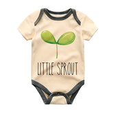 Kiddiepro Little Sprout Funny Vegan Custom Baby Clothes Adorable Playful Unisex Infant clothing Veggies Vegetable Lover Personalized Bodysuit Food Pun Outfit Pregnancy announcement Gift