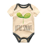 Kiddiepro Little Sprout Funny Vegan Custom Baby Clothes Adorable Playful Unisex Infant clothing Veggies Vegetable Lover Personalized Bodysuit Food Pun Outfit Pregnancy announcement Gift