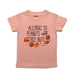 Allergic to Peanuts and Tree Nuts Toddler Shirt – Cute Allergy Alert Tee for Kids