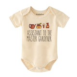 Assistant to the master gardener cute infant baby boy girl clothes gardening buddy outfit plant lover newborn romper