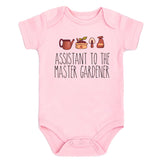 Assistant to the master gardener cute infant baby boy girl clothes gardening buddy outfit plant lover newborn romper