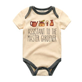 Assistant to the master gardener cute infant baby boy girl clothes gardening buddy outfit plant lover newborn romper