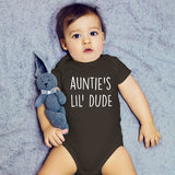 Auntie's Lil Dude Funny Custom Baby Boy bodysuit Cute Personalized Aunt gift for newborn nephews pregnancy announcement keepsake