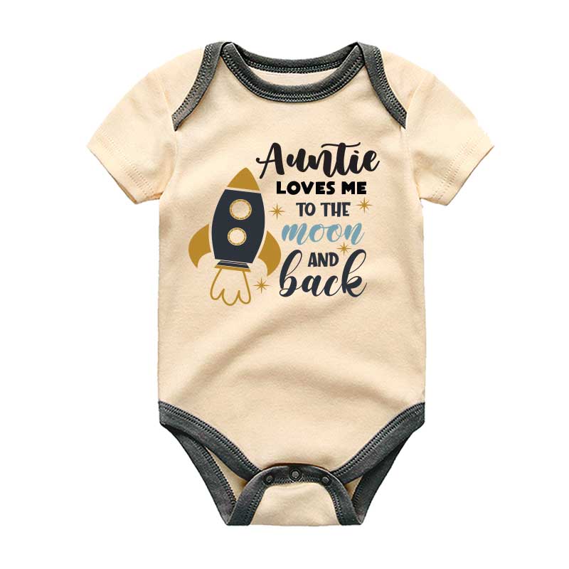 Aunt Auntie loves me Baby clothes Moon and back baby bodysuit Gift