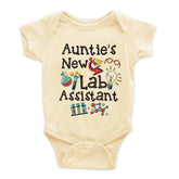Auntie's new Lab Assistant - Unisex Infant One Piece Baby Bodysuit - Auntie and Niece Nephew Baby clothes