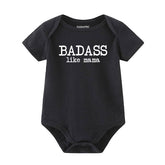 Badass like mama unisex infant baby boy girl clothes Mommy and me bodysuit Cool newborn gift with funny sayings