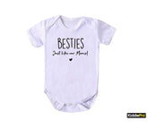 Besties just like our moms,generation bestfriend, BFF,  Mom-inspired friendship, Following mom's footsteps, bestie baby clothes(SKU#33)