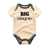 Cute Funny Big cousin Baby Clothes Sibling shirt Pregnancy announcement Custom unisex infant clothing Newborn gift and keepsakes