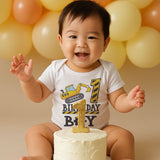 Kiddiepro First Birthday Construction Theme Baby Outfit Party Baby Clothes Milestone Bodysuit