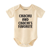 Chachu and Chachi’s Favorite Baby Bodysuit Cute Aunt and Uncle Newborn Infant Outfit Baby Shower Gift Canda Vêtements bébé