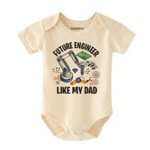 Future Engineer Like My Dad Cute STEM Baby Bodysuit Science & Technology Newborn Outfit Robotics AI Baby Shower Gift