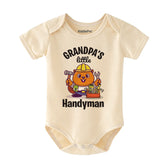 Grandpa’s Little Handyman Unisex Baby Bodysuit Cute Funny Baby Shower Gift Construction Baby Clothes