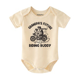 Cool Grandpa motorcycle baby clothes Future riding buddy Custom shirt biker outfit short sleeve unisex newborn bodysuit