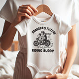 Cool Grandpa motorcycle baby clothes Future riding buddy Custom shirt biker outfit short sleeve unisex newborn bodysuit
