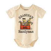 Grandpa’s Little Handyman Unisex Baby Bodysuit Cute Funny Baby Shower Gift Construction Baby Clothes