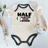 Half Italian Funny Baby bodysuit Culture Heritage Italy Flag Gift For Italian Parents Baby rompers
