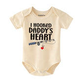 I Hooked Daddy’s Heart Baby Clothes Fishing Baby Outfit for Newborns Vêtements bébé