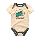 Funny diaper humor baby boy girl clothes Future hockey player outfit