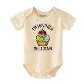 I’m Having a Meltdown Cute Funny Ice Cream Unisex Baby Bodysuit Sweet Baby Shower Gift for Ice Cream Lovers