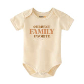 Kiddiepro Current Family Favorite Baby Bodysuit-New Addition to the family, Newest member, Youngest sibling, Grandma and grandpas favorite, loved by everyone, Adorable Baby clothes