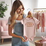Kiddiepro Current Family Favorite Baby Bodysuit-New Addition to the family, Newest member, Youngest sibling, Grandma and grandpas favorite, loved by everyone, Adorable Baby clothes