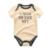 The Best Dad Becomes Grandpa Baby Bodysuit Pregnancy Announcement  Vêtements bébé