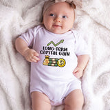 Long term capital gain unisex short sleeve baby boy girl clothes Funny investment humor bodysuit newborn gift