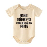 Mamie Prépare-Toi Pour des Câlins Infinis Body Bébé Annonce Grossesse Cadeau Futur Grand-Mère Tenue Bébé Douce et Rigolote
