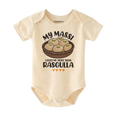 Kiddiepro My Massi Loves Me More Than Rasgulla Baby Bodysuit Cute Indian Auntie Funny Baby Outfit Newborn Baby Shower Clothing