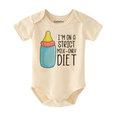 I’m on a Strict Milk Only Diet – Funny Baby Bodysuit Cute Newborn Outfit Breastfeeding & Bottle Feeding Baby Shower Gift
