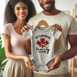 My Canadian family loves me Unisex short sleeve baby boy girl clothes Canada Maple Leaf outfit newborn gift bodysuit custom shirt