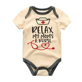 Relax Mom is a Nurse, Funny Baby Bodysuit, Gift for Healthcare Providers, Parents, Nurse Mom, Healthcare Worker Gift, Medical Professional Baby Clothes, Humorous Infant Romper, Cute Baby Gift, Hospital-themed Baby Apparel, Nursing Humor, Nurse-themed Baby Bodysuit, Funny Baby baby romper, Unique Baby Shower Present, Healthcare Family Fashion.
