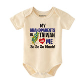 My Grandparents in Taiwan Love Me So Much Baby Bodysuit Cute Newborn Infant Outfit baby shower gift for grandparents