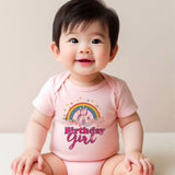 Kiddiepro First Birthday Unicorn Theme Baby Girl Bodysuit