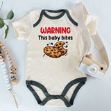 Warning this baby bites Funny Cookie lover Baby Bodysuit Snack-themed outfit Custom Unisex Newborn Clothes Infant gift