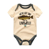 We Got On the Livewell Baby Bodysuit Cute Fishing Baby Outfit for Newborns & Infants Personalized Gift