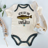 We Got On the Livewell Baby Bodysuit Cute Fishing Baby Outfit for Newborns & Infants Personalized Gift